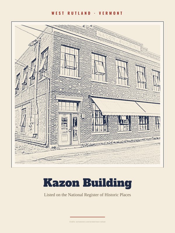 West Rutland Kazon Building Landmark Print artwork detail