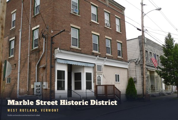 West Rutland Marble Street Historic District Postcard artwork detail
