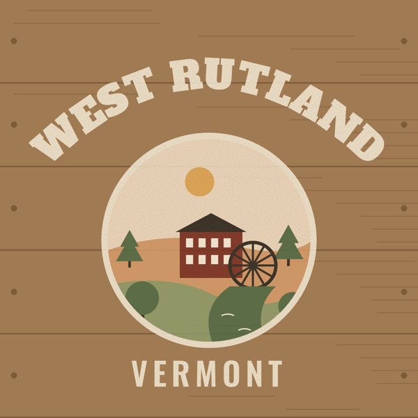 West Rutland Hometown Wood Sign artwork detail