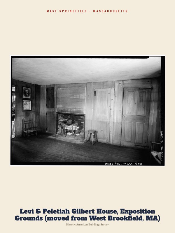 West Springfield Levi & Peletiah Gilbert House, Exposition Grounds (moved from West Brookfield, MA) Archive Print artwork detail