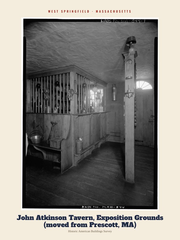 West Springfield John Atkinson Tavern, Exposition Grounds (moved from Prescott, MA) Archive Print artwork detail