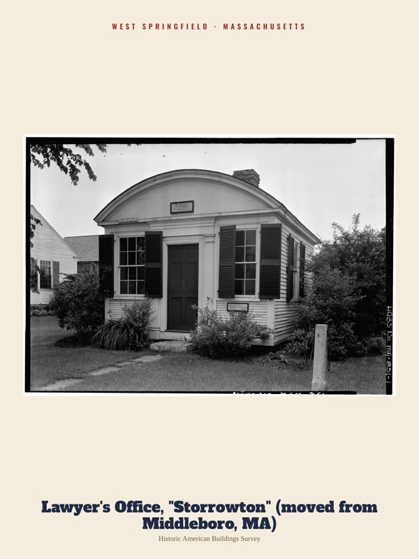 West Springfield Lawyer's Office, "Storrowton" (moved from Middleboro, MA) Archive Print artwork detail