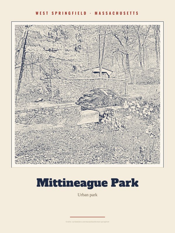 West Springfield Mittineague Park Landmark Print artwork detail