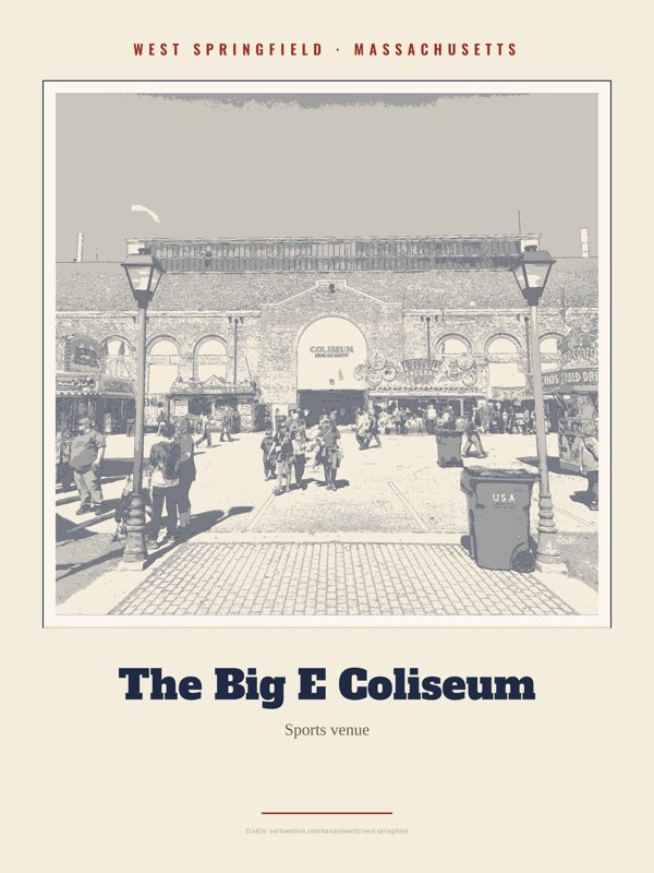 West Springfield The Big E Coliseum Landmark Print artwork detail