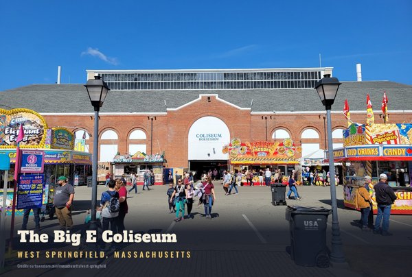 West Springfield The Big E Coliseum Postcard artwork detail