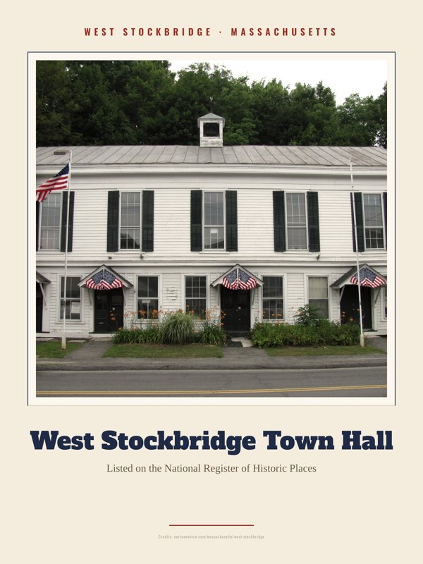 West Stockbridge West Stockbridge Town Hall Landmark Print artwork detail