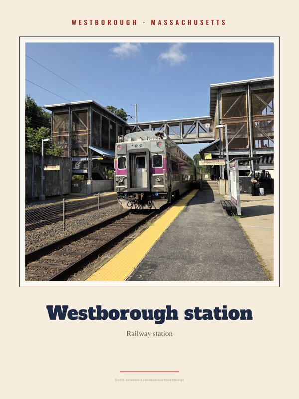 Westborough Westborough station Landmark Print artwork detail
