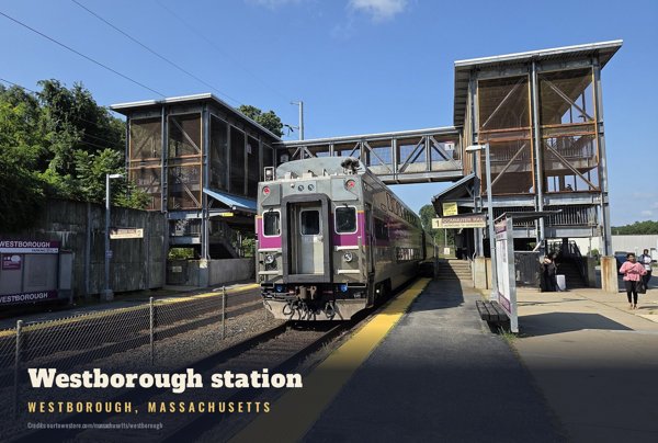 Westborough Westborough station Postcard artwork detail