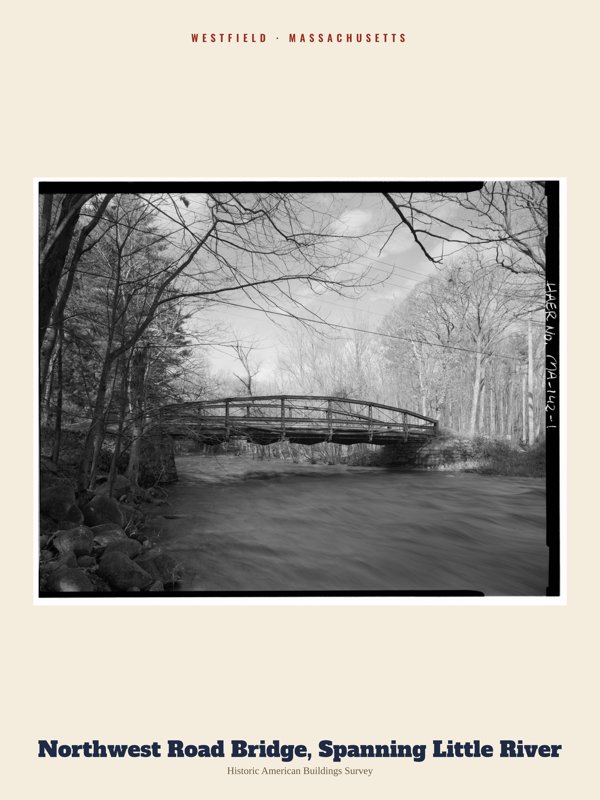 Westfield Northwest Road Bridge, Spanning Little River Archive Print artwork detail
