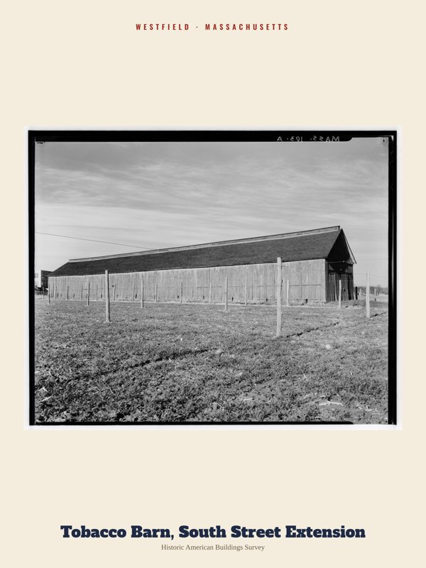 Westfield Tobacco Barn, South Street Extension Archive Print artwork detail