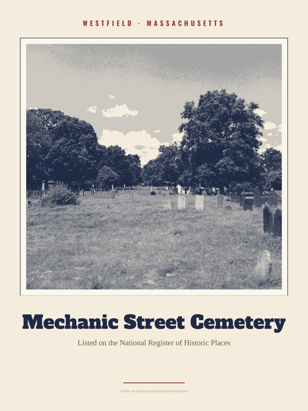 Westfield Mechanic Street Cemetery Landmark Print artwork detail
