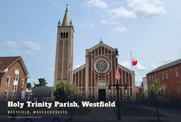 Westfield Holy Trinity Parish, Westfield Postcard artwork detail