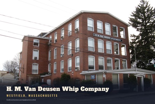 Westfield H. M. Van Deusen Whip Company Postcard artwork detail