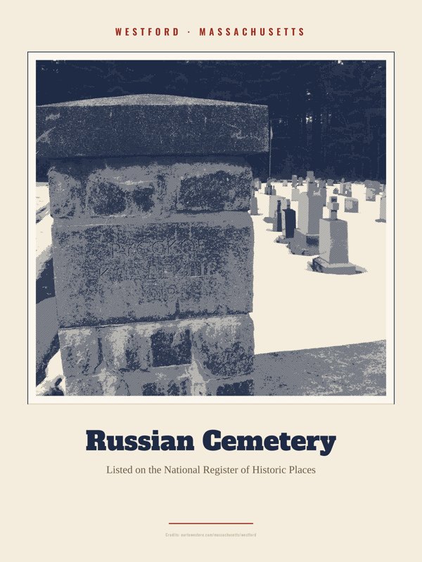 Westford Russian Cemetery Landmark Print artwork detail