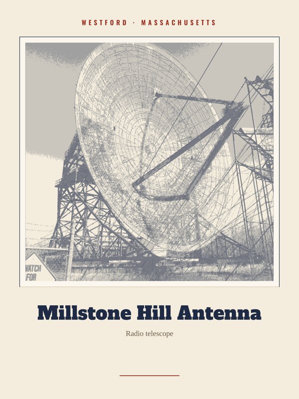 Westford Millstone Hill Antenna Landmark Print artwork detail