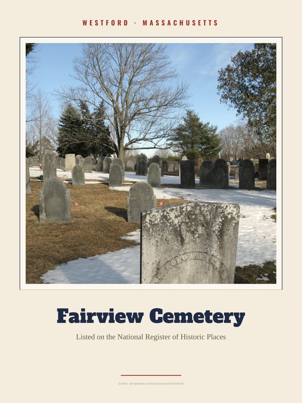 Westford Fairview Cemetery Landmark Print artwork detail