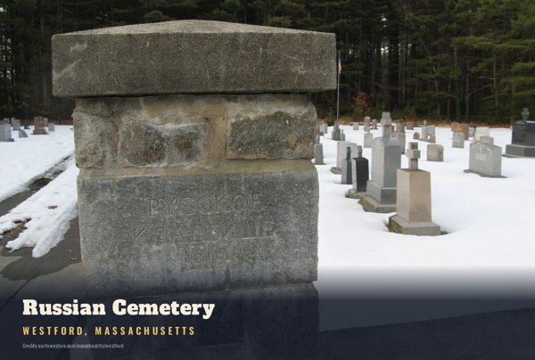 Westford Russian Cemetery Postcard artwork detail