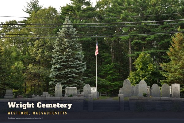 Westford Wright Cemetery Postcard artwork detail