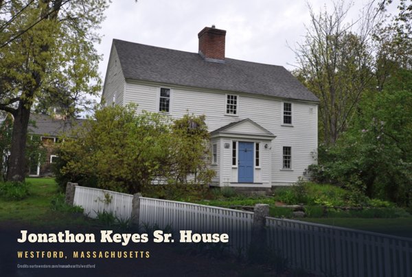 Westford Jonathon Keyes Sr. House Postcard artwork detail