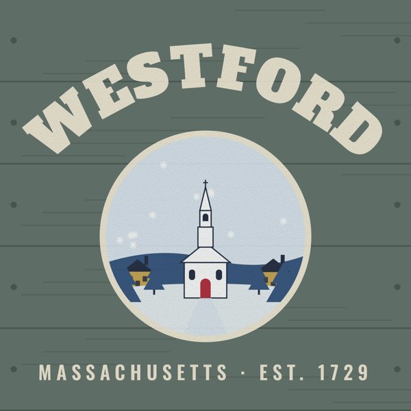 Westford Hometown Wood Sign artwork detail