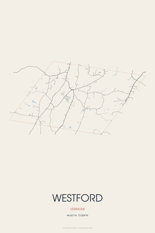 Westford Street Map Poster · Linen artwork detail