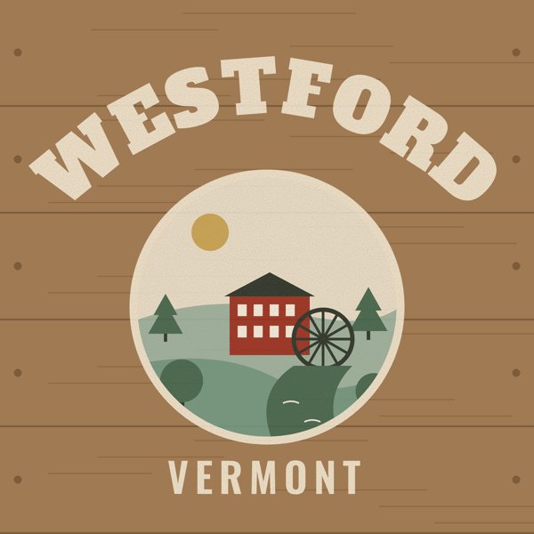 Westford Hometown Wood Sign artwork detail