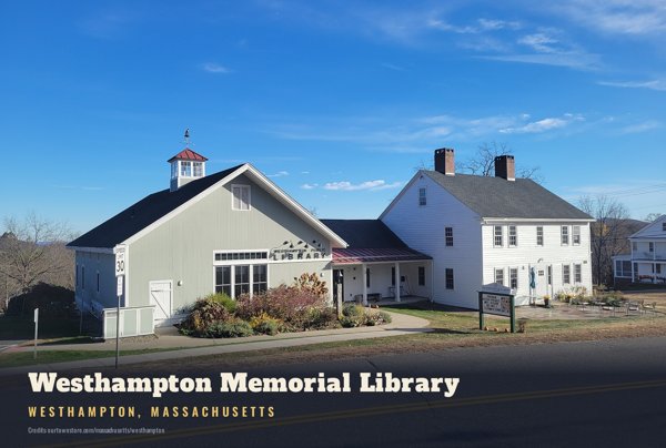 Westhampton Westhampton Memorial Library Postcard artwork detail