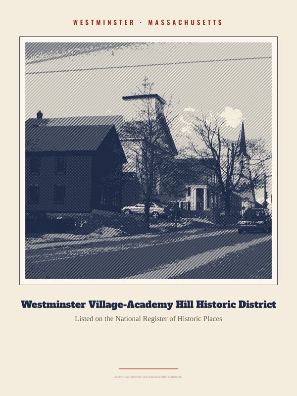 Westminster Westminster Village-Academy Hill Historic District Landmark Print artwork detail