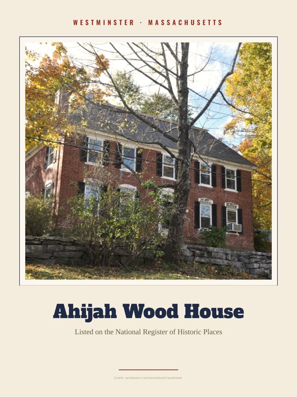 Westminster Ahijah Wood House Landmark Print artwork detail