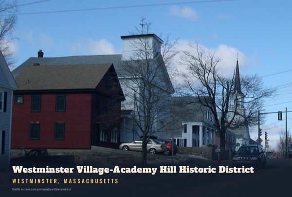 Westminster Westminster Village-Academy Hill Historic District Postcard artwork detail