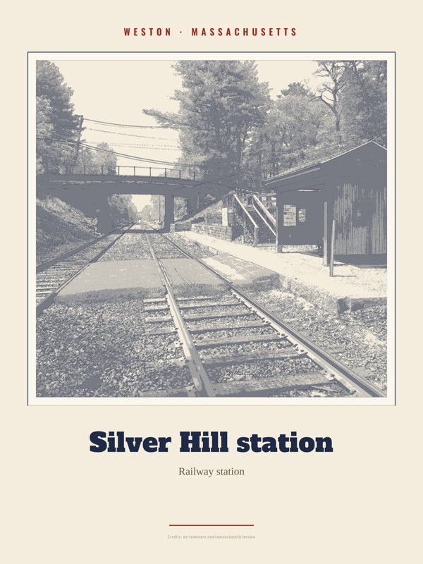 Weston Silver Hill station Landmark Print artwork detail
