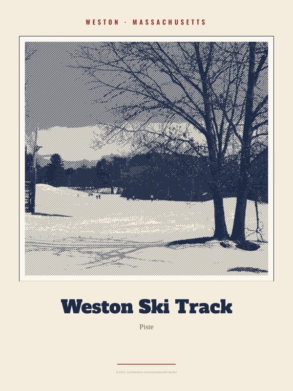 Weston Weston Ski Track Landmark Print artwork detail