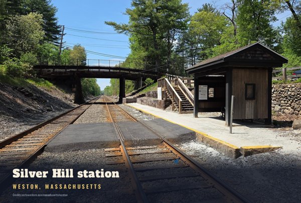 Weston Silver Hill station Postcard artwork detail