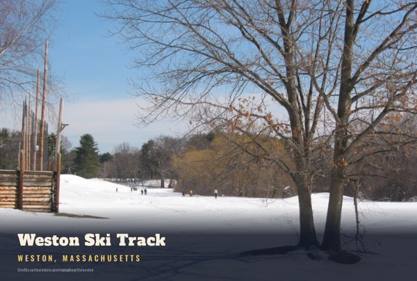 Weston Weston Ski Track Postcard artwork detail
