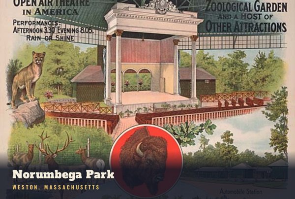 Weston Norumbega Park Postcard artwork detail