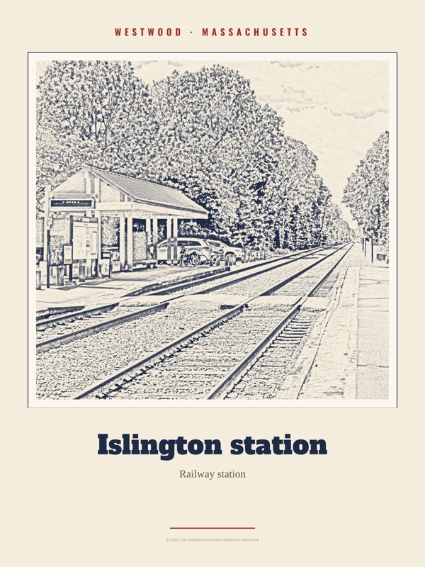 Westwood Islington station Landmark Print artwork detail