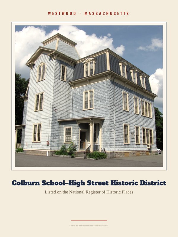 Westwood Colburn School–High Street Historic District Landmark Print artwork detail