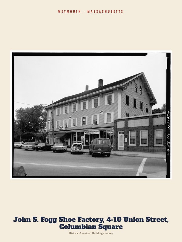 Weymouth John S. Fogg Shoe Factory, 4-10 Union Street, Columbian Square Archive Print artwork detail