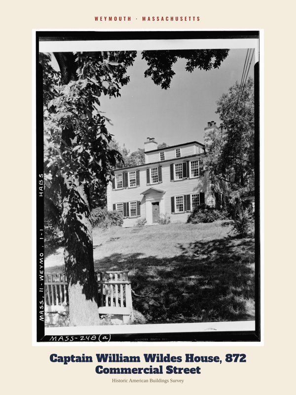 Weymouth Captain William Wildes House, 872 Commercial Street Archive Print artwork detail
