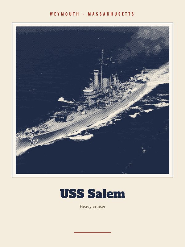 Weymouth USS Salem Landmark Print artwork detail