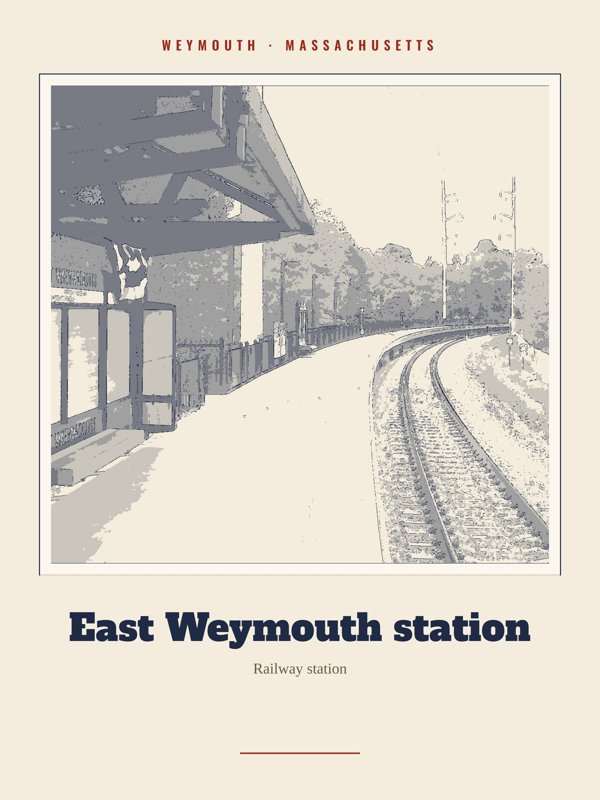 Weymouth East Weymouth station Landmark Print artwork detail
