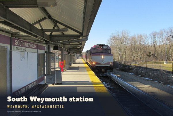 Weymouth South Weymouth station Postcard artwork detail