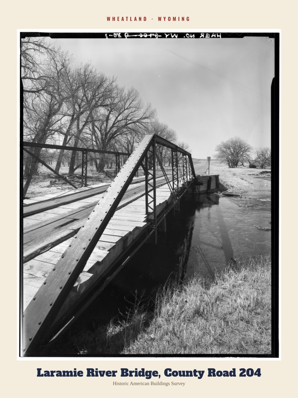 Wheatland Laramie River Bridge, County Road 204 Archive Print artwork detail