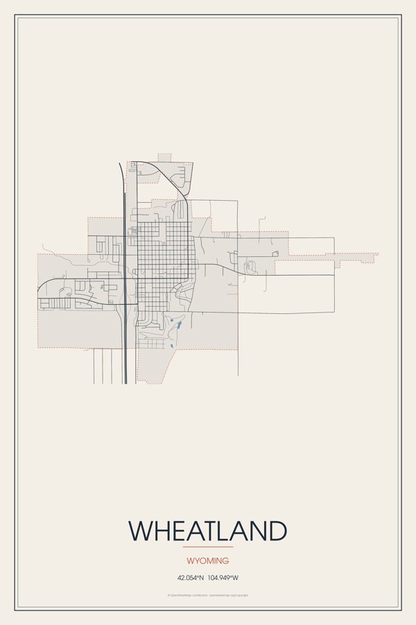 Wheatland Street Map Poster · Linen artwork detail