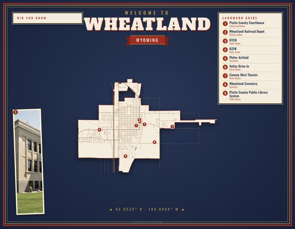 Wheatland Map Placemat artwork detail