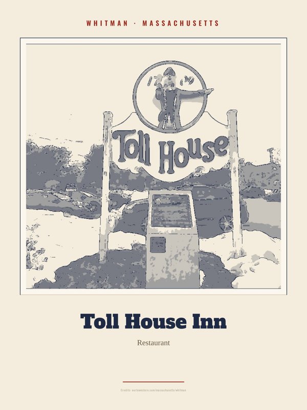Whitman Toll House Inn Landmark Print artwork detail