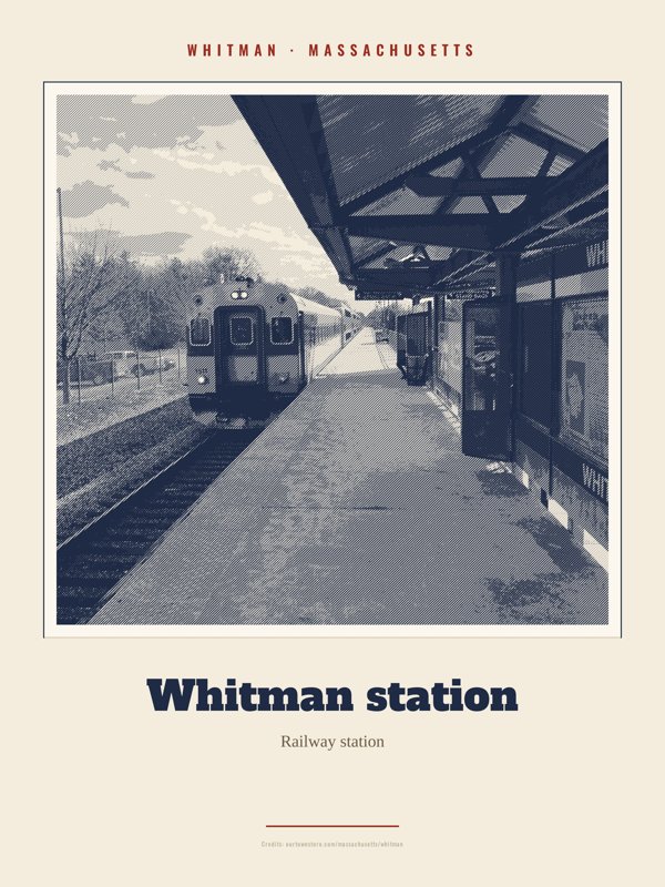 Whitman Whitman station Landmark Print artwork detail
