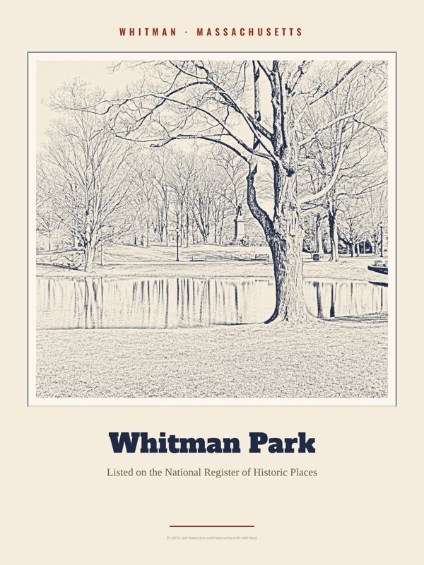 Whitman Whitman Park Landmark Print artwork detail