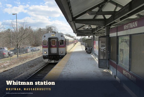 Whitman Whitman station Postcard artwork detail