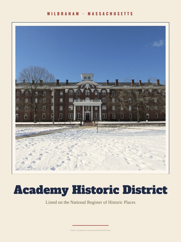 Wilbraham Academy Historic District Landmark Print artwork detail